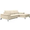 Image de Canapé d'angle droit convertible en tissu texturé beige ARCHIBALD