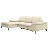 Image de Canapé d'angle gauche convertible en tissu texturé beige ARCHIBALD