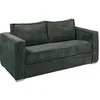 Image de Canapé 3 places convertible express en velours côtelé vert sapin avec assise mémoire de forme - Couchage 140 cm - Matelas 18 cm LORETO