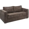 Image de Canapé 4 places convertible express en velours côtelé marron avec assise mémoire de forme - Couchage 160 cm - Matelas 18 cm LORETO