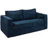 Image de Canapé 4 places convertible express en velours côtelé bleu nuit avec assise mémoire de forme - Couchage 160 cm - Matelas 22 cm mémoire de forme