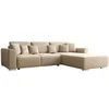 Image de Canapé d'angle convertible et réversible en tissu beige MELTANA