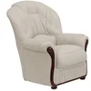 Image de Fauteuil 100% cuir de buffle ivoire DAPHNE