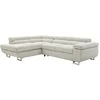 Image de Canapé d'angle gauche convertible en velours côtelé beige NURAZIO