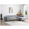 Image de Canapé d'angle droit convertible en tissu texturé gris NURAZIO
