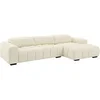 Image de Canapé d'angle droit en tissu texturé beige LOPONZA