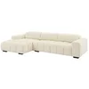 Image de Canapé d'angle gauche en tissu texturé beige LOPONZA