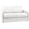 Image de Canapé 2 places convertible express en simili blanc avec assise mémoire de forme - Couchage 120 cm - Matelas 22 cm mémoire de forme CALIFE