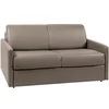 Image de Canapé 2 places convertible express en simili taupe avec assise mémoire de forme - Couchage 120 cm - Matelas 22 cm mémoire de forme CALIFE