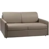 Image de Canapé 3 places convertible express en simili taupe avec assise mémoire de forme - Couchage à lattes larges 140 cm - Matelas 18 cm CALIFE