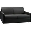 Image de Canapé 3 places convertible express en simili noir avec assise mémoire de forme - Couchage 140 cm - Matelas 14 cm CALIFE