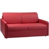 Image de Canapé 3 places convertible express en simili rouge avec assise mémoire de forme - Couchage 140 cm - Matelas 14 cm CALIFE