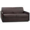 Image de Canapé 3 places convertible express en simili marron avec assise mémoire de forme - Couchage 140 cm - Matelas 22 cm mémoire de forme CALIFE