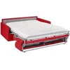 Image de Canapé 4 places convertible express en simili rouge avec assise mémoire de forme - Couchage à lattes larges 160 cm - Matelas 14 cm CALIFE