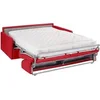 Image de Canapé 4 places convertible express en simili rouge avec assise mémoire de forme - Couchage à lattes larges 160 cm - Matelas 18 cm CALIFE