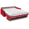 Image de Canapé 4 places convertible express en simili rouge avec assise mémoire de forme - Couchage 160 cm - Matelas 14 cm CALIFE