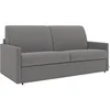 Image de Canapé 3 places convertible express en tissu gris clair avec assise mémoire de forme - Couchage 140 cm - Matelas 14 cm CALIFE