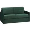 Image de Canapé 2 places convertible express en velours vert sapin avec assise mémoire de forme - Couchage 120 cm - Matelas 18 cm CALIFE