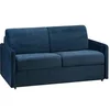 Image de Canapé 2 places convertible express en velours bleu nuit avec assise mémoire de forme - Couchage 120 cm - Matelas 22 cm mémoire de forme CALIFE