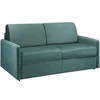 Image de Canapé 3 places convertible express en velours vert émeraude avec assise mémoire de forme - Couchage à lattes larges 140 cm - Matelas 18 cm CALIFE