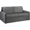 Image de Canapé 3 places convertible express en velours gris anthracite avec assise mémoire de forme - Couchage 140 cm - Matelas 14 cm CALIFE