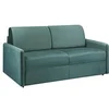 Image de Canapé 3 places convertible express en velours vert émeraude avec assise mémoire de forme - Couchage 140 cm - Matelas 18 cm CALIFE
