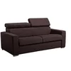 Image de Canapé 3 places convertible express en tissu marron avec assise mémoire de forme - Couchage 140 cm - Matelas 18 cm VIZIR