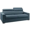 Image de Canapé 4 places convertible express en tissu bleu avec assise mémoire de forme - Couchage 160 cm - Matelas 18 cm VIZIR