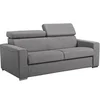 Image de Canapé 3 places convertible express en tissu gris assise mémoire de forme - Couchage 140 cm - Matelas 14 cm mémoire de forme VIZIR