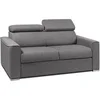 Image de Canapé 2 places convertible express en tissu gris assise mémoire de forme - Couchage 120 cm - Matelas 22 cm mémoire de forme VIZIR