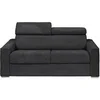 Image de Canapé 4 places convertible express en velours côtelé gris avec assise mémoire de forme - Couchage 160 cm - Matelas 14 cm VIZIR