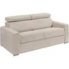 Image de Canapé 4 places convertible express en velours côtelé beige avec assise mémoire de forme - Couchage à lattes larges 160 cm - Matelas 18 cm VIZIR