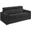 Image de Canapé 4 places convertible express en velours côtelé gris avec assise mémoire de forme - Couchage à lattes larges 160 cm - Matelas 22 cm mémoire de