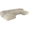 Image de Grand canapé d'angle panoramique en tissu chiné beige POGNI de Maison Céphy