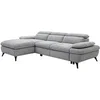 Image de Canapé d'angle gauche convertible en tissu texturé gris SURDELI
