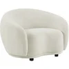 Image de Fauteuil en tissu bouclette blanc ivoire BOVANA