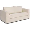 Image de Canapé 3 places convertible express en velours côtelé grosses côtes beige - Couchage 140 cm - Matelas 22 cm avec mémoire de forme LORETO