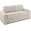 Image de Canapé 3 places convertible express en velours côtelé beige - Couchage 140 cm - Matelas 18 cm CALITO