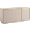 Image de Buffet avec 3 portes en MDF - Beige et doré - POSINIA