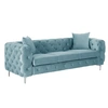 Image de Canapé 3 places chesterfield en velours bleu pastel EDWINA