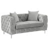 Image de Canapé 2 places chesterfield en velours gris clair EDWINA
