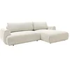 Image de Canapé d'angle droit convertible en tissu chiné beige MONELIA