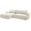 Image de Canapé d'angle gauche convertible en tissu chiné beige MONELIA