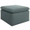 Image de Pouf en velours côtelé bleu TEODORA