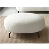 Image de Pouf en tissu bouclette blanc ivoire AREMIA