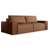 Image de Canapé 4 places convertible en tissu effet cuir marron AMELIA
