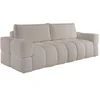 Image de Canapé 3 places convertible en tissu bouclette beige ISSORO II