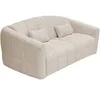 Image de Canapé 3 places convertible express en tissu bouclette beige - Couchage 140 cm - Matelas 13 cm RETUNA II