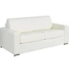 Image de Canapé 3 places convertible express cuir de buffle blanc - Couchage 140 cm - Matelas 14 cm - CALITO
