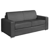 Image de Canapé 3 places convertible express cuir de buffle gris - Couchage 140 cm - Matelas 22 cm avec mémoire de forme - CALITO
